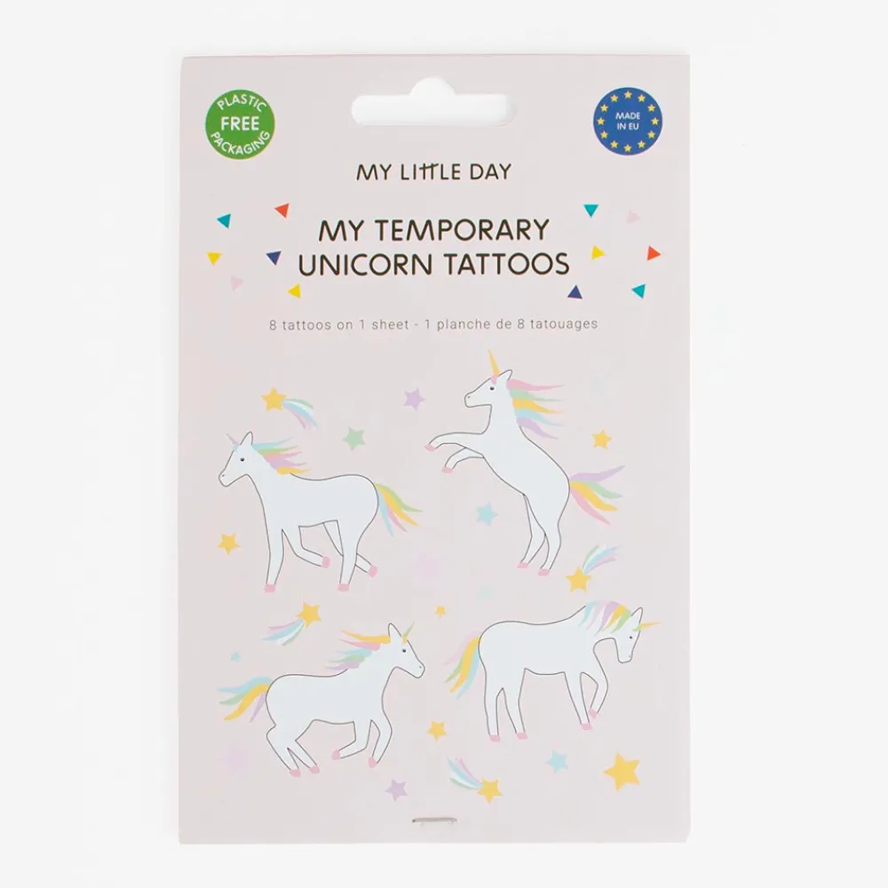 New My Little Day 1 Sheet Of 8 Galactic Unicorn Tattoos