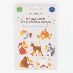 New My Little Day 1 Sheet Of 8 Woodland Animal Tattoos