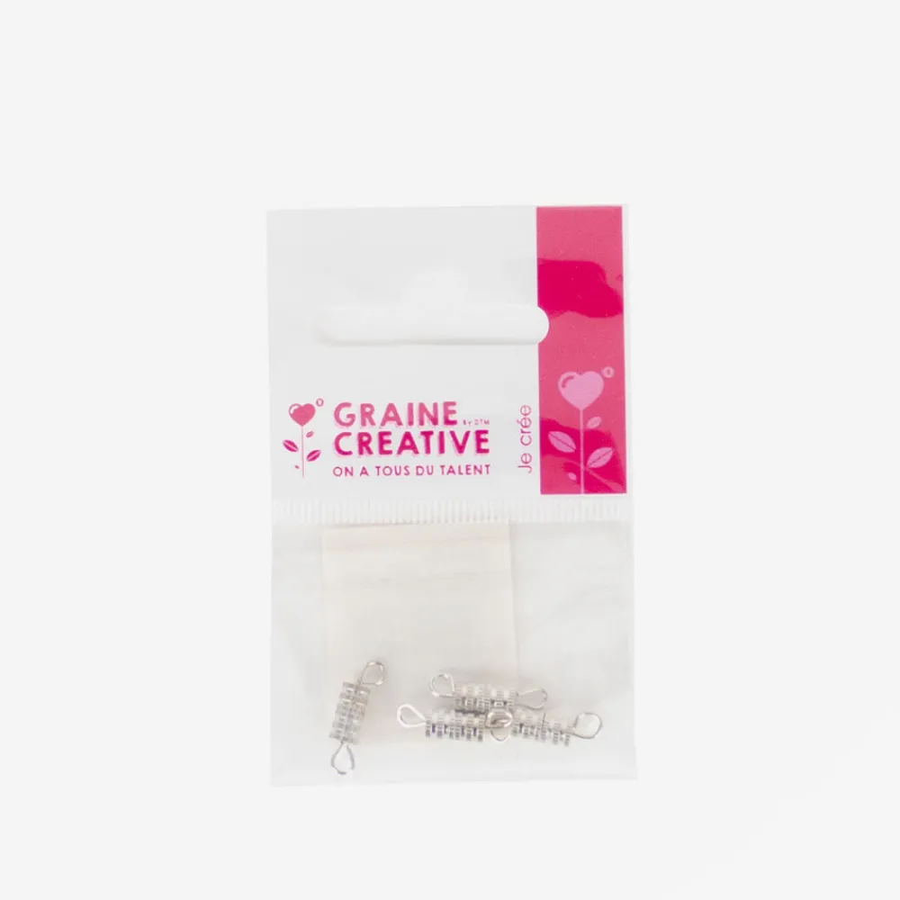 Store Graine Créative 4 Silver Cylindrical Clasps