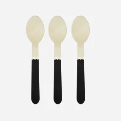Best Party Pro 8 Small Black Wooden Spoons