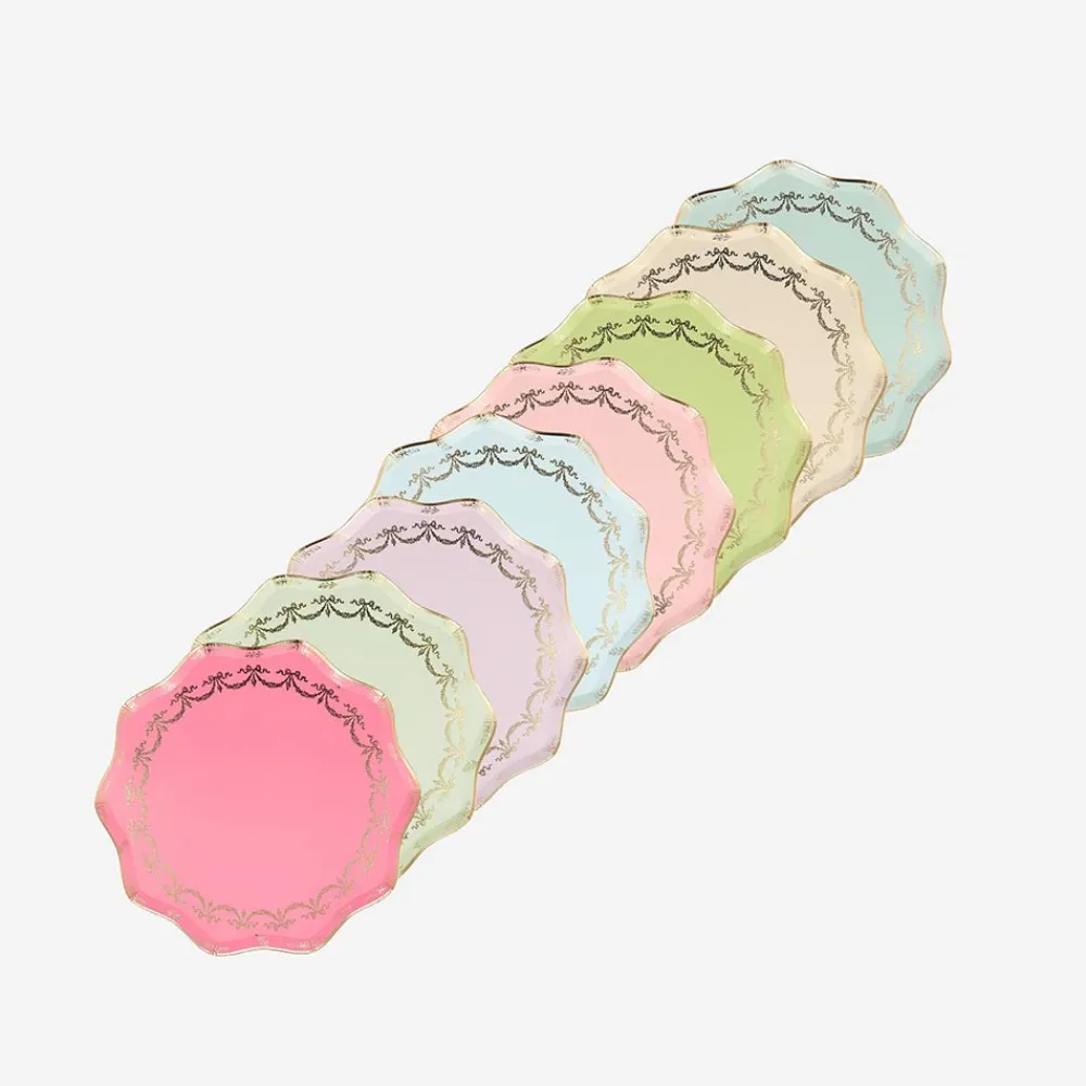 Sale Meri Meri 8 Small Pastel And Gold Plates Laduree