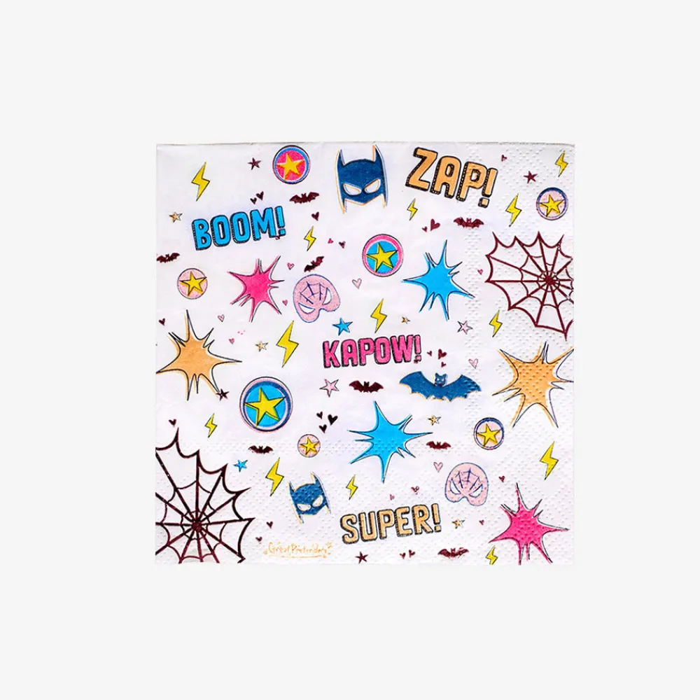 Best Sale Great Pretenders 20 Small Pink Superhero Napkins