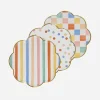 New Meri Meri 8 Small Plates With Colorful Patterns