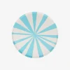 Shop Meri Meri 8 Small Sky Blue Striped Plates