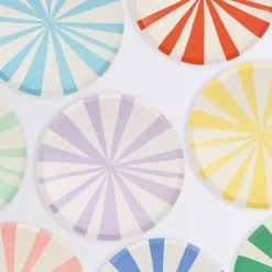 Clearance Meri Meri 8 Small Striped Plates Mix Colors