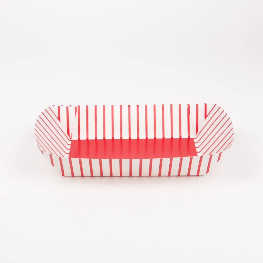 Hot Unique Party 4 Striped Red Trays