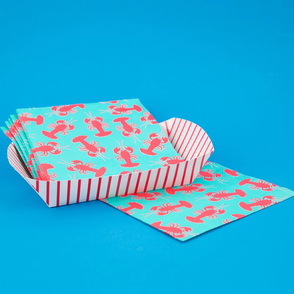 Hot Unique Party 4 Striped Red Trays