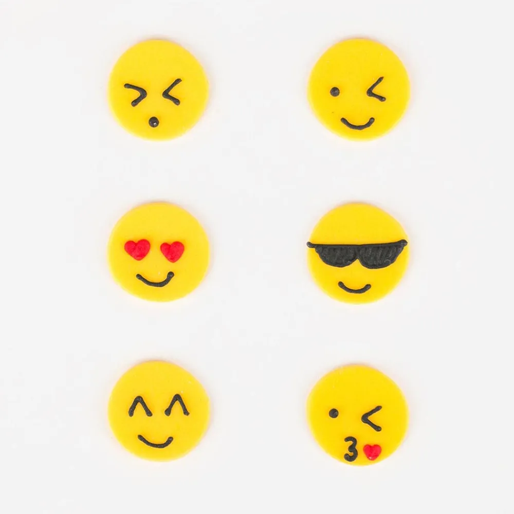 Flash Sale Creative Party 6 Sugar Toppers - Emoji