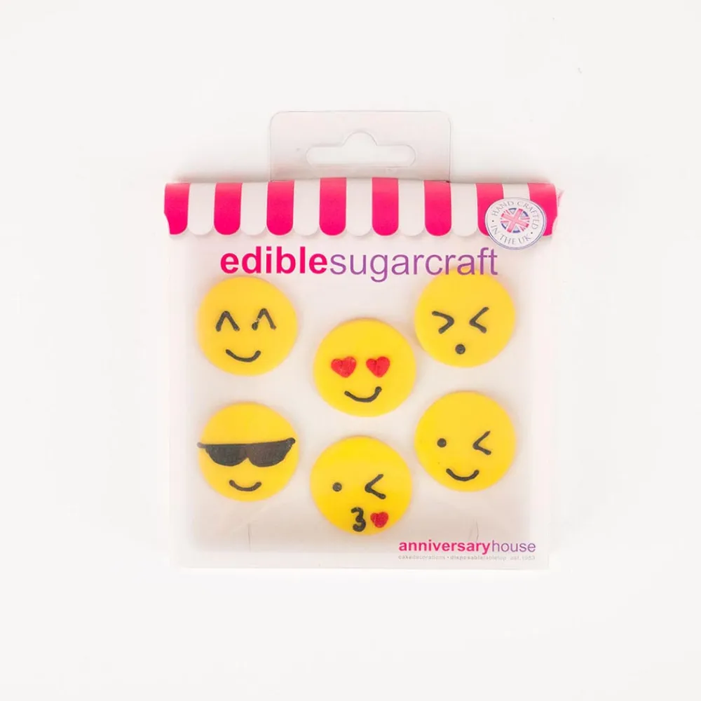 Flash Sale Creative Party 6 Sugar Toppers - Emoji