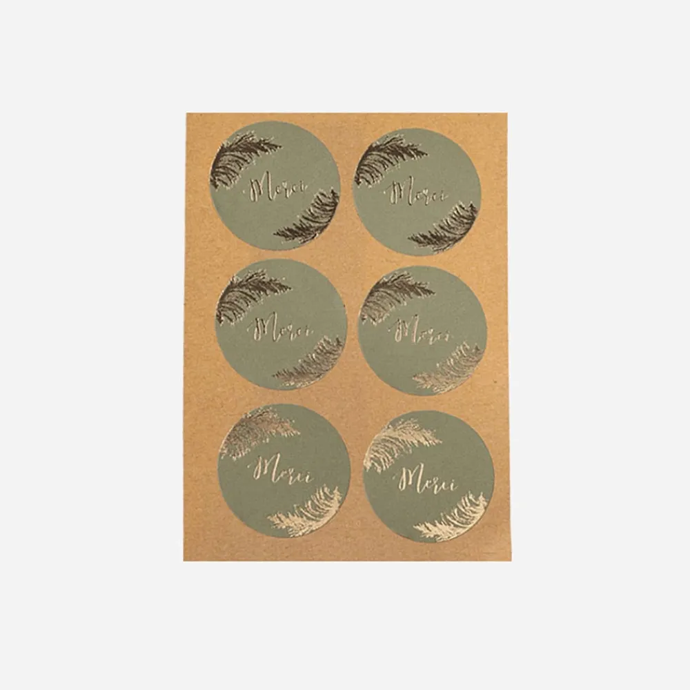 Clearance Arty Fêtes Factory 24 Thank You Pampa Khaki Stickers