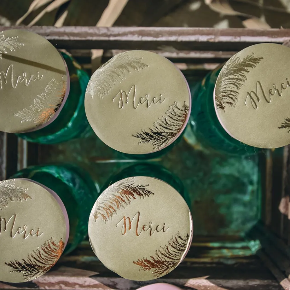 Clearance Arty Fêtes Factory 24 Thank You Pampa Khaki Stickers