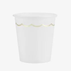 Shop Party Pro 8 White And Gold Cups