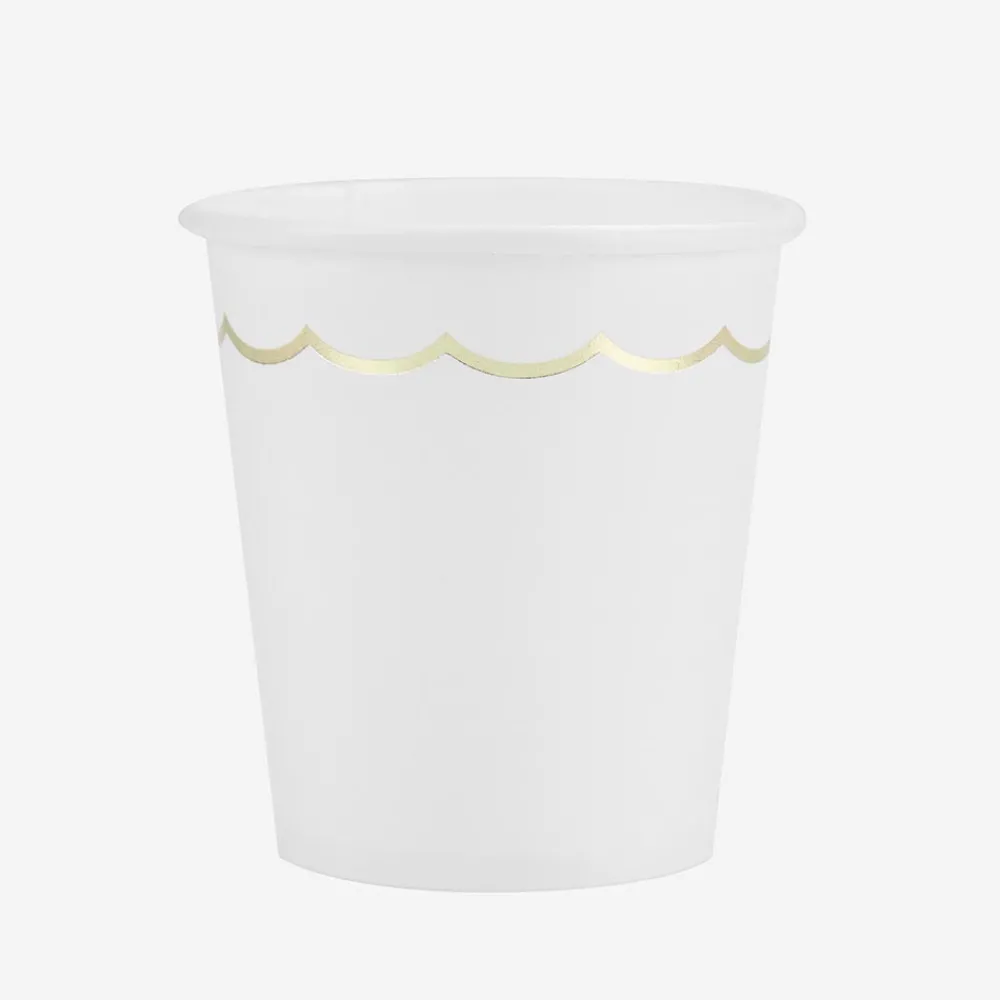 Shop Party Pro 8 White And Gold Cups