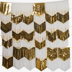 New Arty Fêtes Factory 7 White And Gold Tassel Garlands