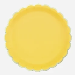 New Party Pro 8 Yellow Scalloped Plates