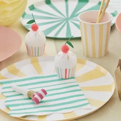 Flash Sale Meri Meri 8 Yellow Striped Cups