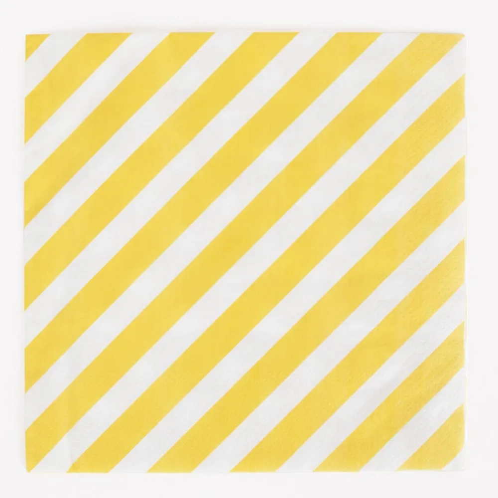 Fashion My Little Day 20 Yellow Striped Napkins