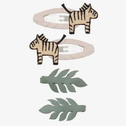 New Mimi & Lula 4 Zebra Hair Clips