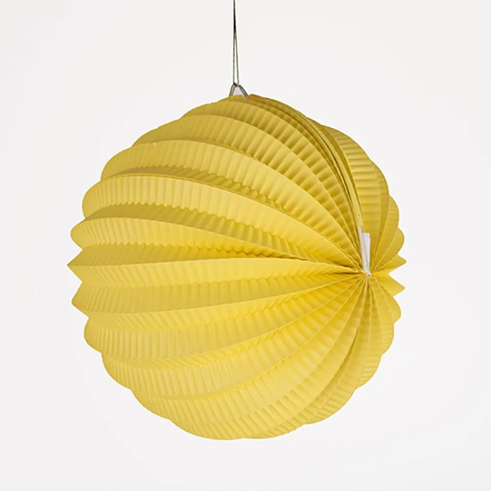 Outlet Party Pro Accordion Round Paper Lantern - Yellow