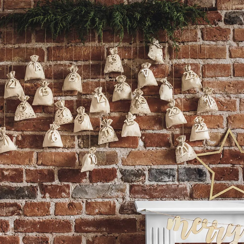 Cheap Party Deco Advent - Advent Calendar Cotton Bags