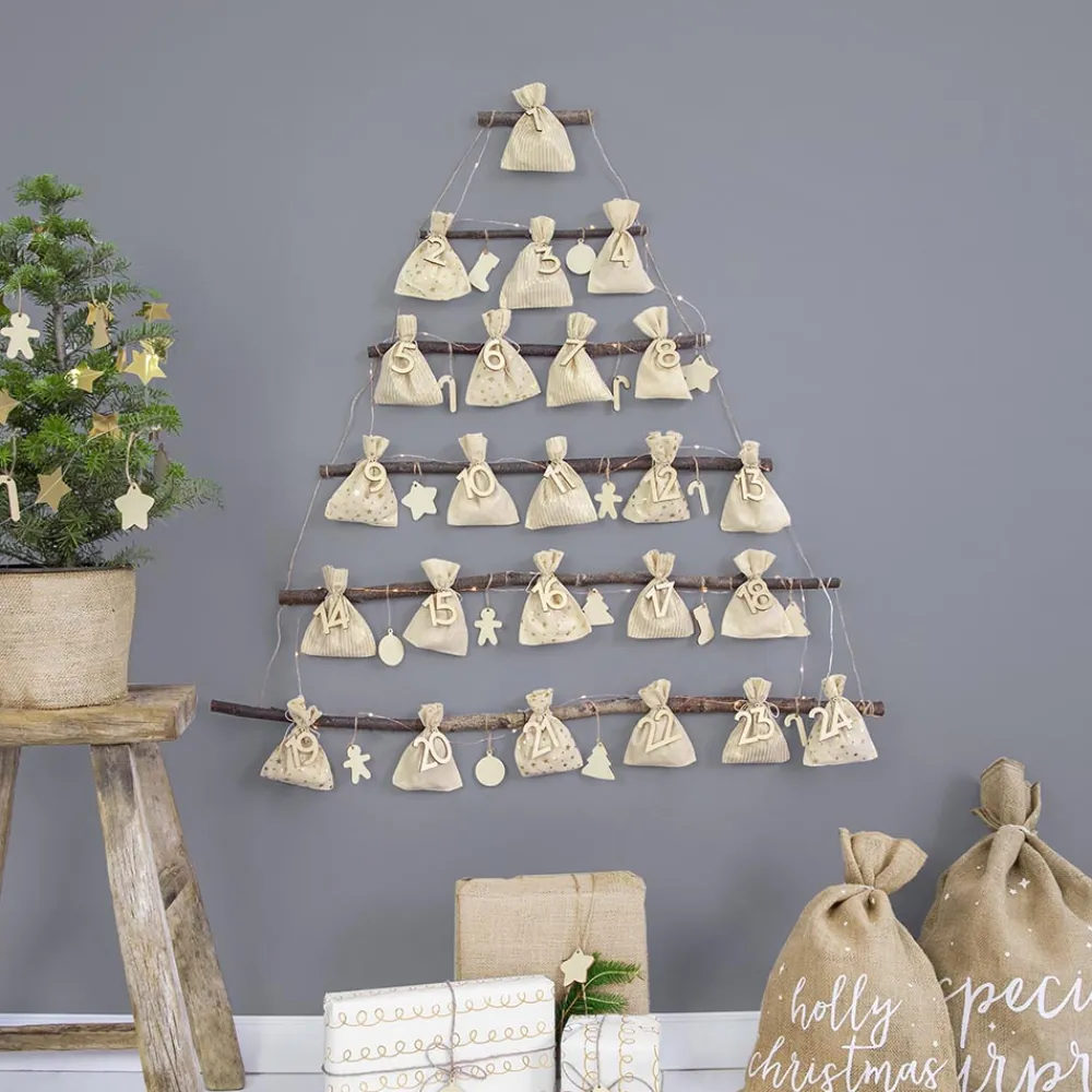 Cheap Party Deco Advent - Advent Calendar Cotton Bags