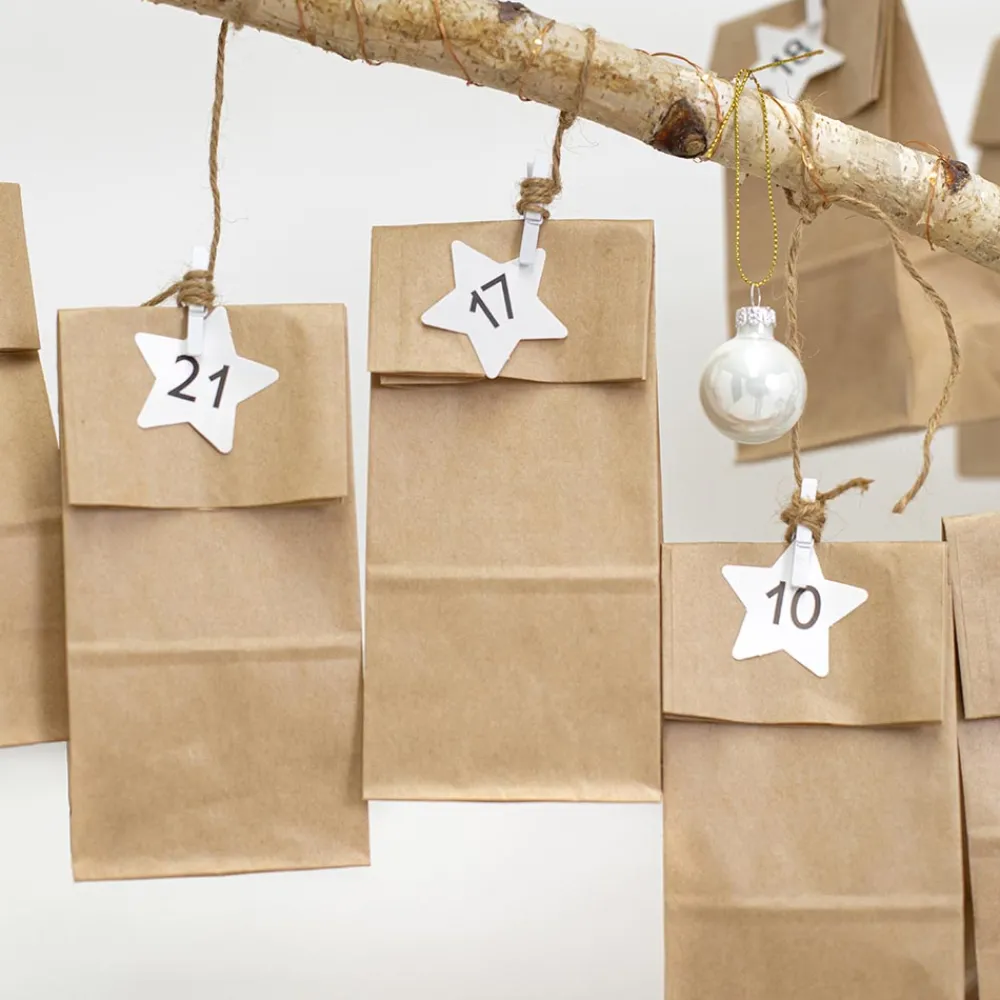 Hot Party Deco Advent - Advent Calendar Kraft Bags