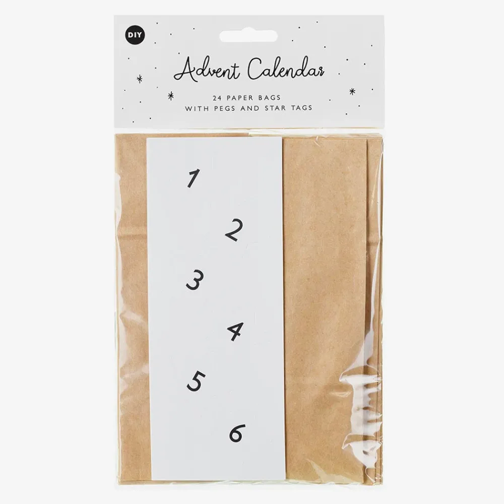 Hot Party Deco Advent - Advent Calendar Kraft Bags
