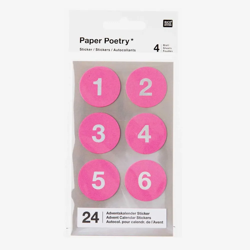 Cheap Rico Design Advent Calendar - 24 Fuchsia Self-Adhesive Stickers