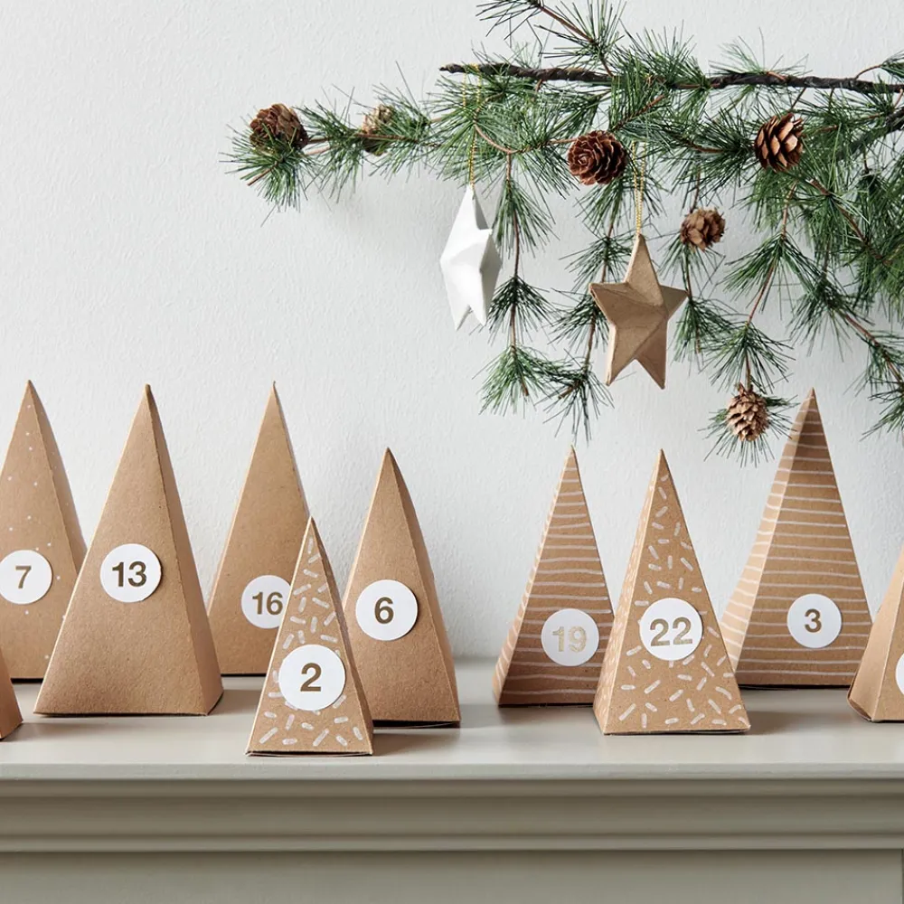 Discount Rico Design Advent Calendar - 24 Kraft Paper Trees