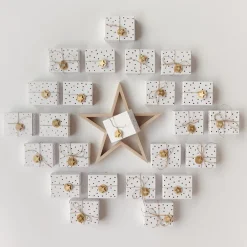 Best Sale Rico Design Advent Calendar - 24 Wooden Star Stickers With Golden Stickers