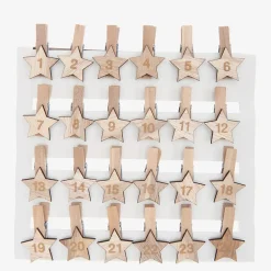 Cheap Rico Design Advent Calendar - 24 Wooden Star Clips