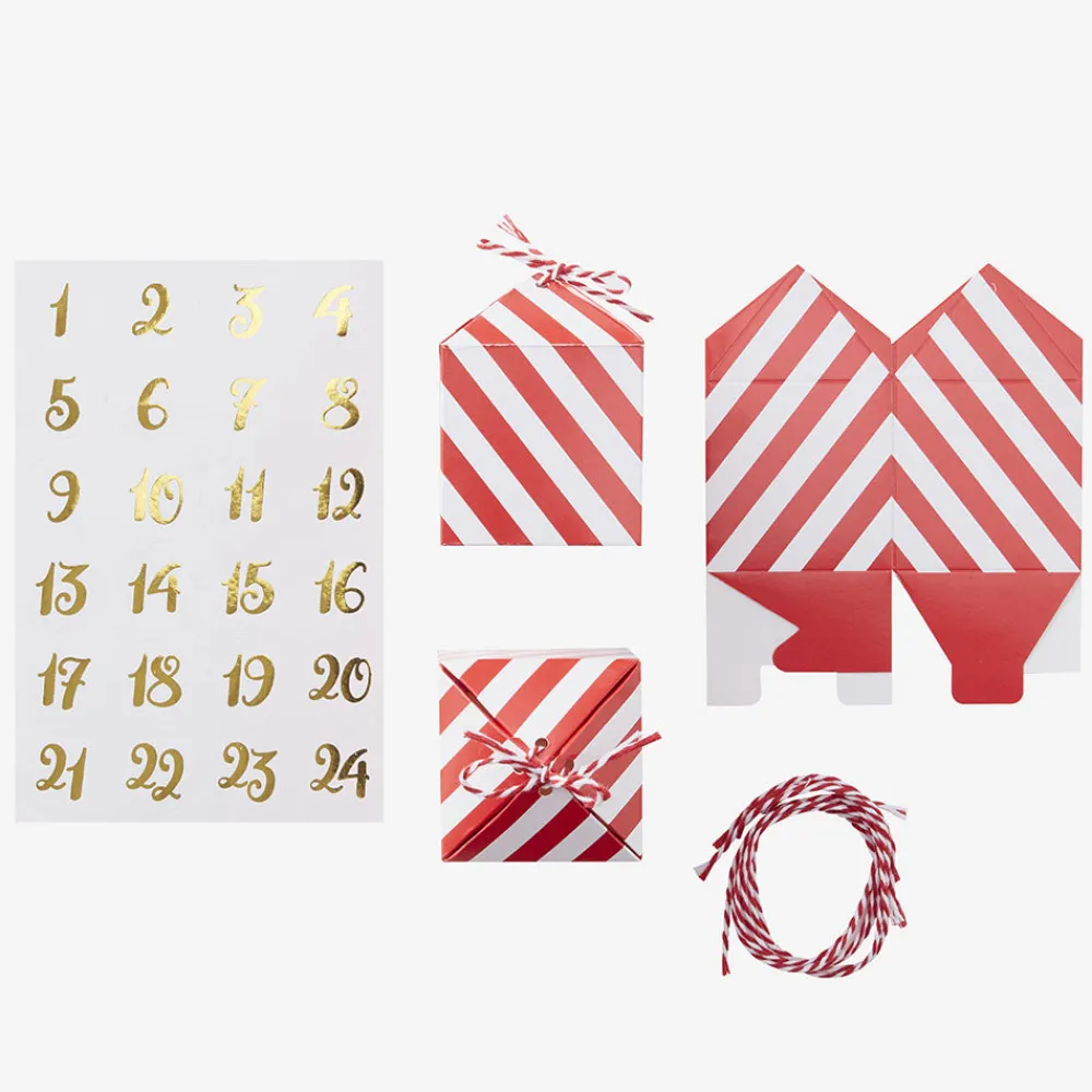 Clearance Ginger Ray Advent Calendar: 24 Red And White Houses