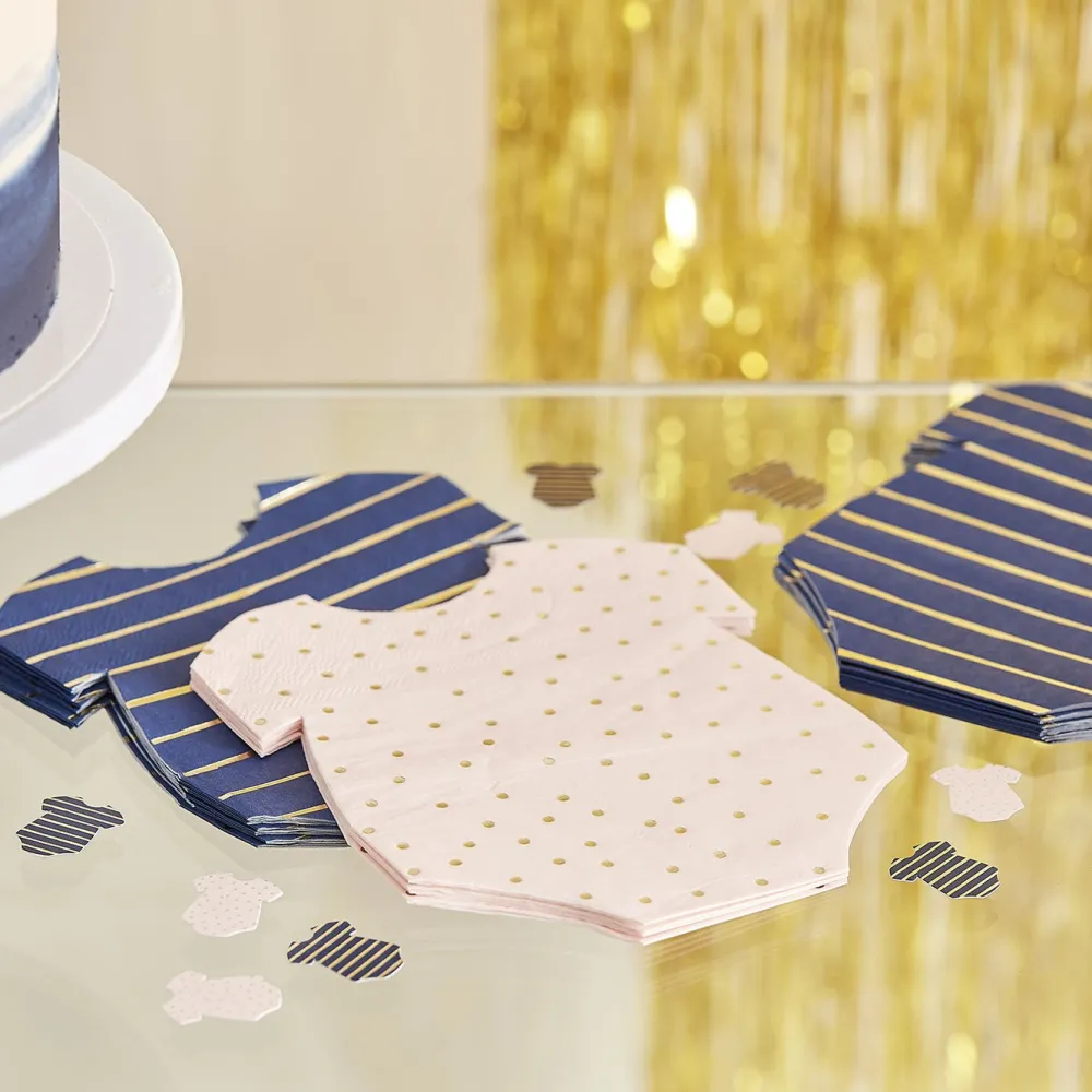 Online Ginger Ray Baby Shower - 16 Pink And Blue Body Napkins