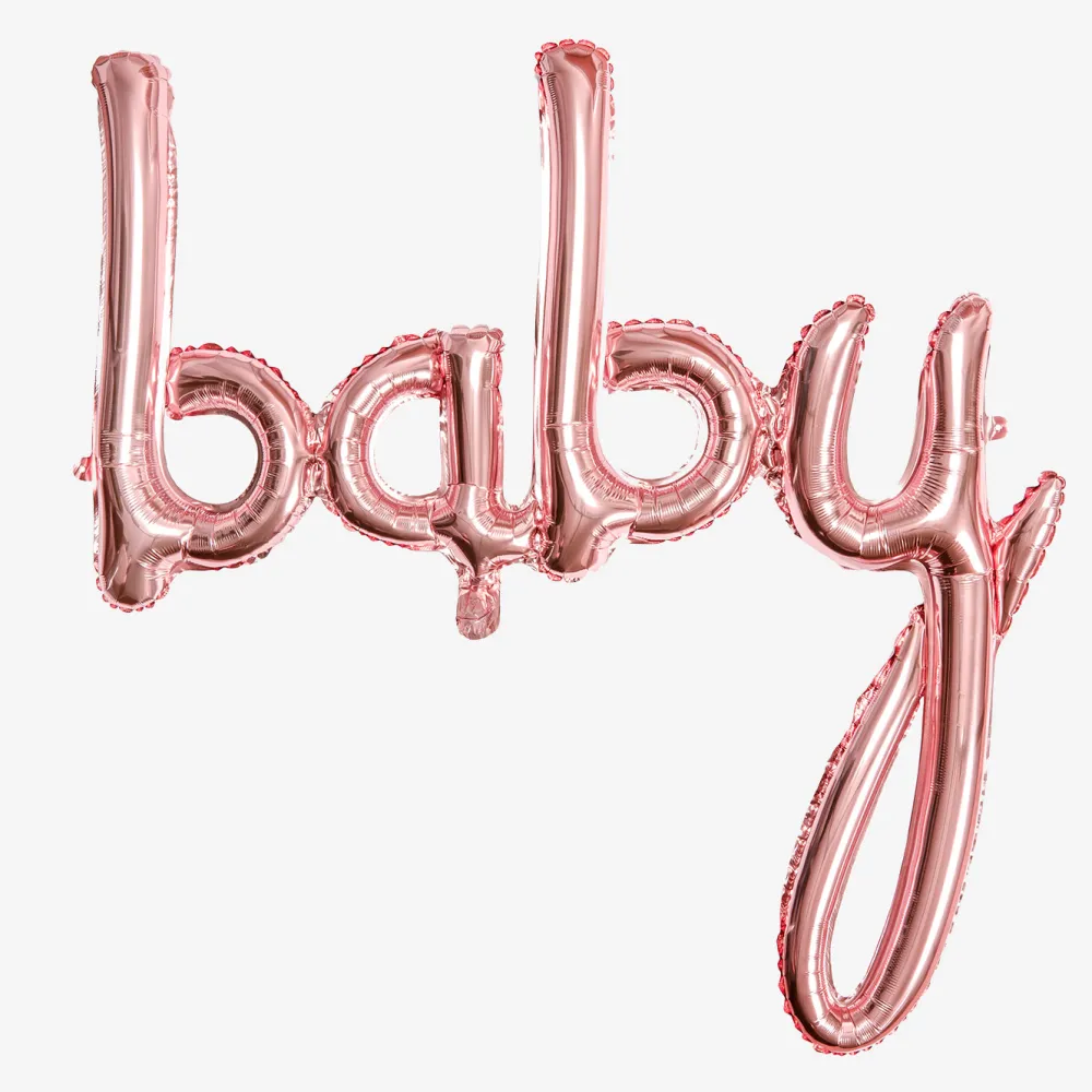 Hot Party Deco Baby Shower - Letter Balloon - Rose Gold
