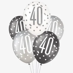 Cheap Unique Party Balloon: 6 Black 40Th Anniversary Balloons