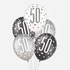 Outlet Unique Party Balloon: 6 Black 50Th Anniversary Balloons