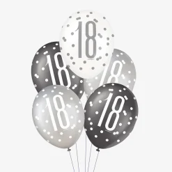 Cheap Unique Party Balloon: 6 Black 18Th Anniversary Balloons