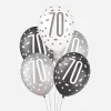Discount Unique Party Balloon: 6 Black 70Th Anniversary Balloons
