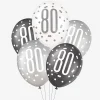 New Unique Party Balloon: 6 Black 80Th Anniversary Balloons