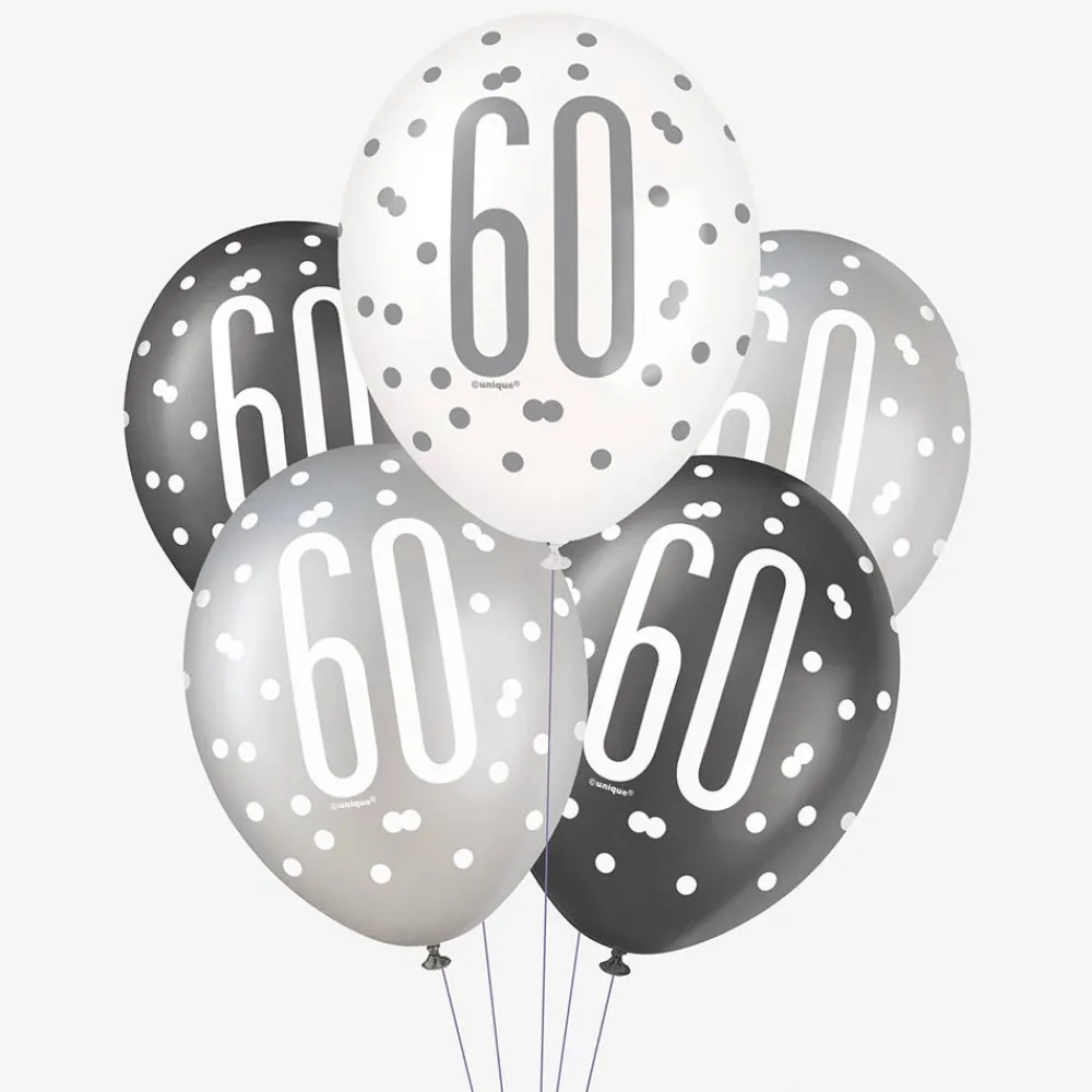 Flash Sale Unique Party Balloon: 6 Black 60Th Anniversary Balloons