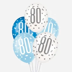 Best Unique Party Balloon: 6 Blue 80Th Anniversary Balloons