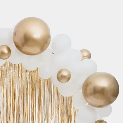 Online Party Deco Balloon: 1 Round Golden Chrome Balloon (60Cm)