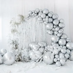 Hot Party Deco Balloon: 1 Silver Chrome Round Balloon (60Cm)