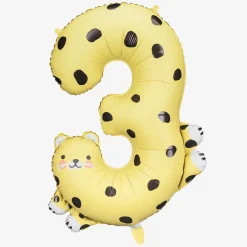Cheap Party Deco Balloon Number 3 Cheetah