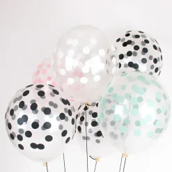 Outlet My Little Day Balloons: 5 Aqua Confetti Printed Balloons