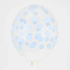 Flash Sale My Little Day Balloons: 5 Balloons Printed With Light Blue Confetti