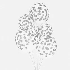 Fashion My Little Day Balloons: 5 Balloons Printed With Silver Confetti