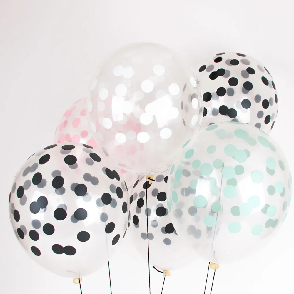Best My Little Day Balloons: 5 Black Confetti Printed Balloons