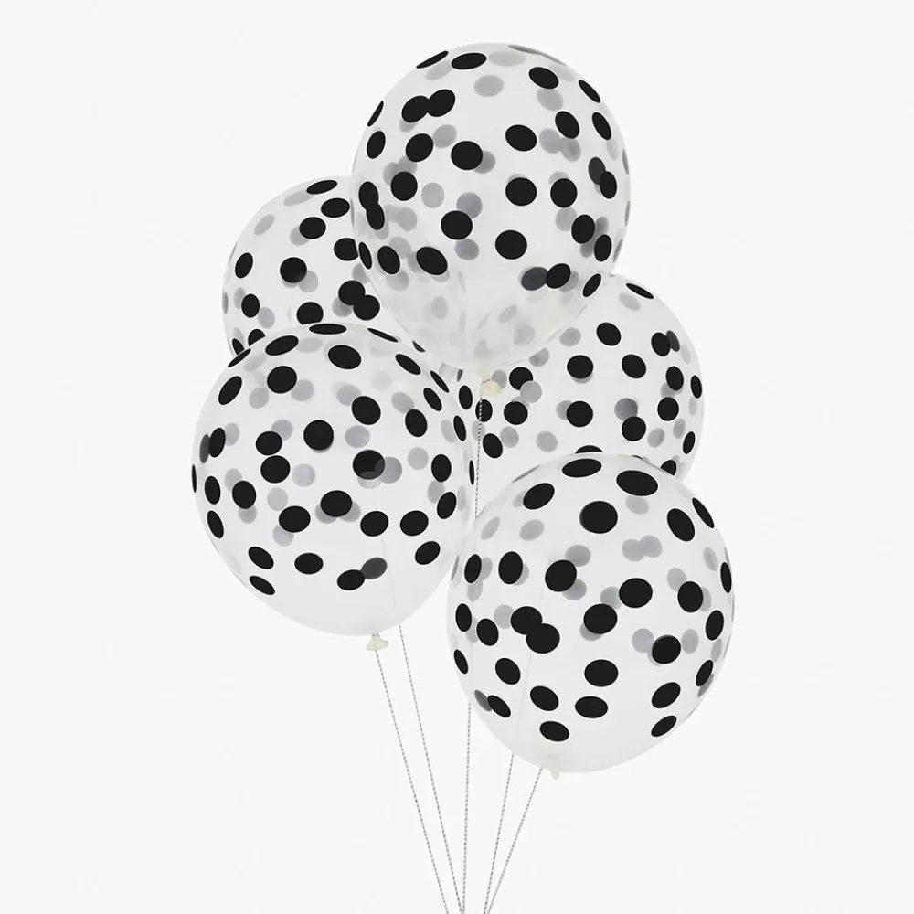 Best My Little Day Balloons: 5 Black Confetti Printed Balloons
