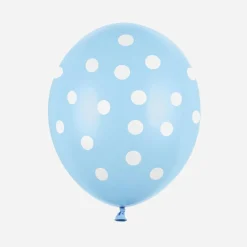 Outlet Party Deco Balloons: 6 Blue Balloons With White Dots